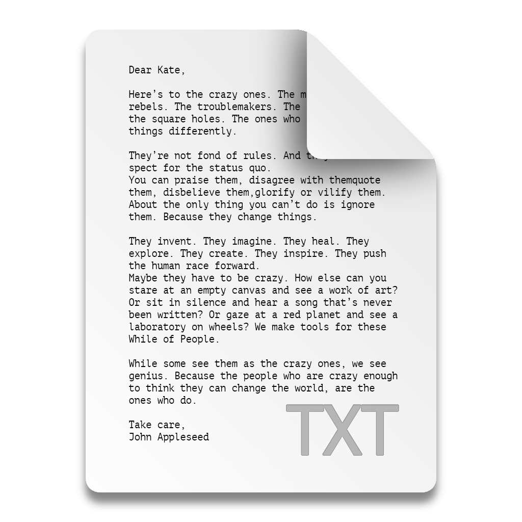 About Me text file icon